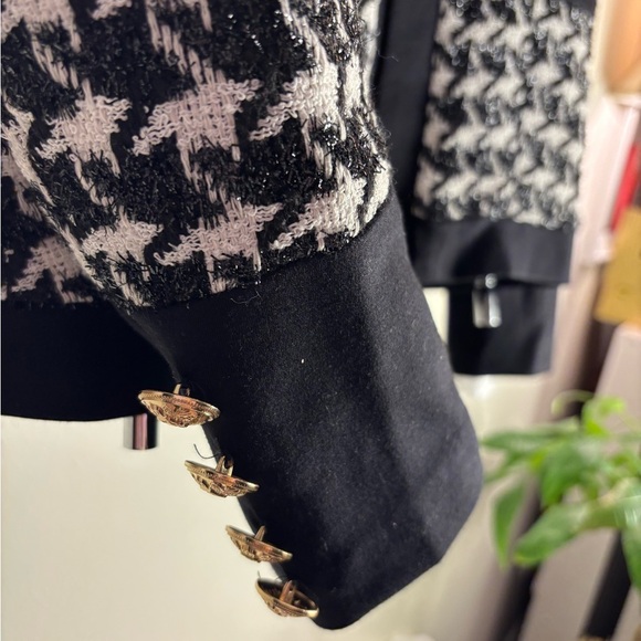 Fresh Twist Black and White Houndstooth Blazer , Size Large - Picture 2 of 5
